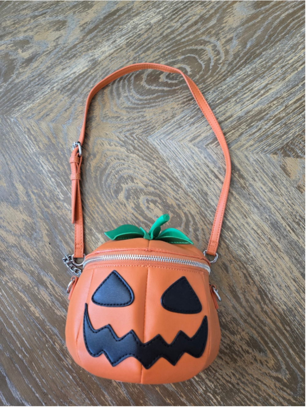 Mad Engine 3D Pumpkin Jack O Lantern Crossbody Purse Halloween Orange Bag